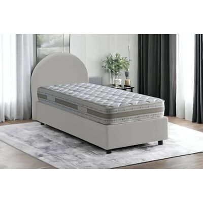 Talamo Italia Bett mit Stauraum - Eco-Leder, 80x190 cm, Weiß Talamo Italia Bett mit Stauraum - Eco-Leder, 80x190 cm, Weiß