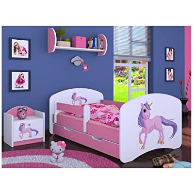 Generic BDW Kinderbett mit Matratze und Bettkasten NEU, 140/160/180/190 Verschiedene Motive Für Junge Einhorn (Rosa, 180x90) Generic BDW Kinderbett mit Matratze und Bettkasten NEU, 140/160/180/190 Verschiedene Motive Für Junge Einhorn (Rosa, 180x90)