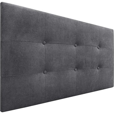 DHOME Kopfteil für Bett, gepolstert, 8 cm dick, gepolsterter Kopf, ACUALINE Stoff und Kunstleder, für Doppelbett (aschgrauer Stoff, 90 cm (Betten 70/80/90)) DHOME Kopfteil für Bett, gepolstert, 8 cm dick, gepolsterter Kopf, ACUALINE Stoff und Kunstleder, für Doppelbett (aschgrauer Stoff, 90 cm (Betten 70/80/90))