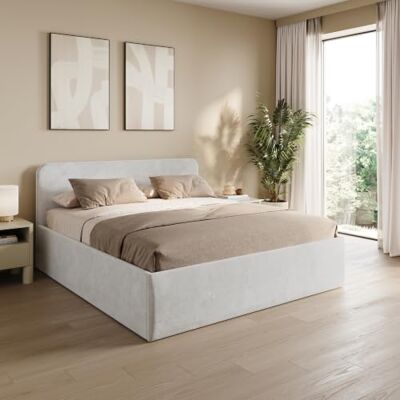 Home Collective Polsterbett mit Bettkasten und Kaltschaummatratze 160x200 Weiß Hohes Kopfteil. mit Lattenrost. flexible Federleisten. weicher Micro-Velours. geräumiges Stauraumfach. Made in Germany Home Collective Polsterbett mit Bettkasten und Kaltschaummatratze 160x200 Weiß Hohes Kopfteil. mit Lattenrost. flexible Federleisten. weicher Micro-Velours. geräumiges Stauraumfach. Made in Germany