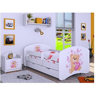 Generic BDW Kinderbett mit Matratze und Bettkasten NEU, 140/160/180/190 Verschiedene Motive Für Junge Weiß (Verliebter Bär, 190x90) Generic BDW Kinderbett mit Matratze und Bettkasten NEU, 140/160/180/190 Verschiedene Motive Für Junge Weiß (Verliebter Bär, 190x90)
