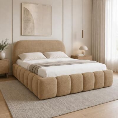 Home Collective Polsterbett Doppelbett Bett Bubble mit Stauraum und Metall-Lattenrost Schlafzimmer Jugendzimmer Möbel weicher Stoff modernes Design mit Steppung 140x200 cm Hellraun Home Collective Polsterbett Doppelbett Bett Bubble mit Stauraum und Metall-Lattenrost Schlafzimmer Jugendzimmer Möbel weicher Stoff modernes Design mit Steppung 140x200 cm Hellraun