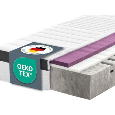 Ravensberger Matratzen Struktura-MED Gel Komfortschaummatratze – 7-Zonen – 160 x 200 cm – Härtegrad H2 – mit Gel-Auflage – waschbarer Tencel-Bezug – Oeko-TEX® Zertifiziert – produziert in Deutschland Ravensberger Matratzen Struktura-MED Gel Komfortschaummatratze – 7-Zonen – 160 x 200 cm – Härtegrad H2 – mit Gel-Auflage – waschbarer Tencel-Bezug – Oeko-TEX® Zertifiziert – produziert in Deutschland