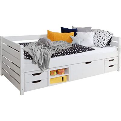 Mid.You Weiße Sofabett mit Stauraum - 100/200 cm - 4-funktionale Schubkästen Mid.You Weiße Sofabett mit Stauraum - 100/200 cm - 4-funktionale Schubkästen