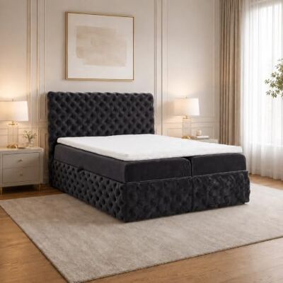 Home Collective Boxspringbett Polsterbett Doppelbett 140x200 cm Bett mit Stauraum Topper inklusive modernes Design Schlafzimmer Jugendzimmer Möbel Graphit Home Collective Boxspringbett Polsterbett Doppelbett 140x200 cm Bett mit Stauraum Topper inklusive modernes Design Schlafzimmer Jugendzimmer Möbel Graphit