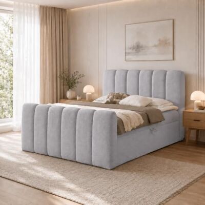 Home Collective Boxspringbett Polsterbett Doppelbett Bubble Bouclé Bett mit Stauraum viele Größen und Farben Topper inklusive modernes Design Schlafzimmer Jugendzimmer Möbel Grau 200x200 cm Home Collective Boxspringbett Polsterbett Doppelbett Bubble Bouclé Bett mit Stauraum viele Größen und Farben Topper inklusive modernes Design Schlafzimmer Jugendzimmer Möbel Grau 200x200 cm