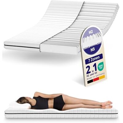 Mister Sandman Ergonomische 7-Zonen Kaltschaummatratze 90x200 cm – Wendematratze mit Zwei Härtegraden (H2/H3) – Bezug abnehmbar & waschbar – Rollmatratze – Made in Germany (Höhe: 13cm) Mister Sandman Ergonomische 7-Zonen Kaltschaummatratze 90x200 cm – Wendematratze mit Zwei Härtegraden (H2/H3) – Bezug abnehmbar & waschbar – Rollmatratze – Made in Germany (Höhe: 13cm)