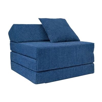 FORTISLINE Klappmatratze 200x70x10cm mit Kopfteil & Kissen – Gästebett ausklappbar für Kinderzimmer & Camping Matratze Schaumstoff – Faltmatratze tragbar – Faltbare Matratze aus Cord – Dunkelblau FORTISLINE Klappmatratze 200x70x10cm mit Kopfteil & Kissen – Gästebett ausklappbar für Kinderzimmer & Camping Matratze Schaumstoff – Faltmatratze tragbar – Faltbare Matratze aus Cord – Dunkelblau