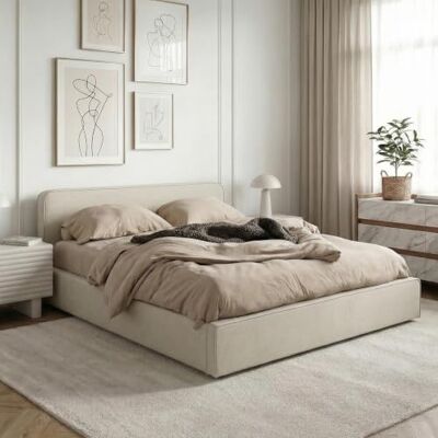 IDIMEX Polsterbett MARINI Doppelbett 140x200 cm in beige Bett gepolstert mit Lattenrost, modernes Design & stabiles Holzgestell mit Kunststofffüßen IDIMEX Polsterbett MARINI Doppelbett 140x200 cm in beige Bett gepolstert mit Lattenrost, modernes Design & stabiles Holzgestell mit Kunststofffüßen