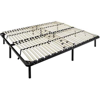 i-flair Metallbett Lattenrost 160x200 cm mit 56 Federholzleisten und Mittelzonenverstellung, Gästebett auf Füßen, Unterbettbewahrung Freundlich 28cm hoch für alle Matratzen geeignet i-flair Metallbett Lattenrost 160x200 cm mit 56 Federholzleisten und Mittelzonenverstellung, Gästebett auf Füßen, Unterbettbewahrung Freundlich 28cm hoch für alle Matratzen geeignet