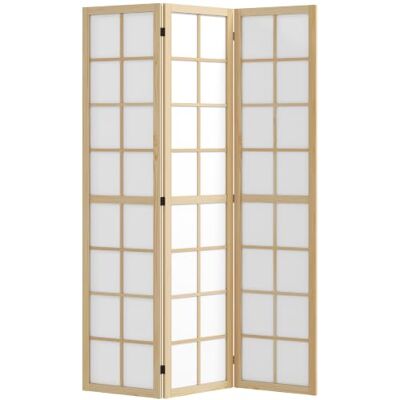HOMCOM Paravent Raumteiler für Wohnzimmer 3-teilig 120 x 170 cm Natur Trennwand, Faltbar Raumtrenner, Sichtschutz Stellwand HOMCOM Paravent Raumteiler für Wohnzimmer 3-teilig 120 x 170 cm Natur Trennwand, Faltbar Raumtrenner, Sichtschutz Stellwand