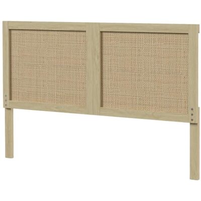 HOMCOM Rattan-Kopfteil in Holzoptik, Eiche Schlafzimmerdekoration, für 140-cm-Bettgestelle HOMCOM Rattan-Kopfteil in Holzoptik, Eiche Schlafzimmerdekoration, für 140-cm-Bettgestelle