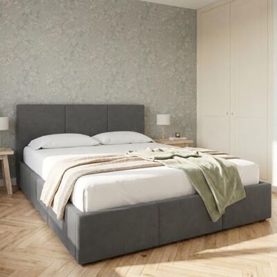 Home Collective Bett Doppelbett Polsterbett Bettgestell mit Lattenrost & Stauraum 120x200 140x200 160x200 180x200 cm mit Bettkasten, Kopfteil mit 3 Paneelen weicher Samt 160x200 cm Aschgrau Home Collective Bett Doppelbett Polsterbett Bettgestell mit Lattenrost & Stauraum 120x200 140x200 160x200 180x200 cm mit Bettkasten, Kopfteil mit 3 Paneelen weicher Samt 160x200 cm Aschgrau