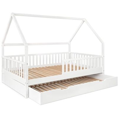 Ehrenkind ® Hausbett Buche Livo FSC Zertifiziert Kinderbett mit Rausfallschutz höhenverstellbar Massivholz Kinder Bett Hausbett 120x200 cm weiß mit Bettkasten Ehrenkind ® Hausbett Buche Livo FSC Zertifiziert Kinderbett mit Rausfallschutz höhenverstellbar Massivholz Kinder Bett Hausbett 120x200 cm weiß mit Bettkasten