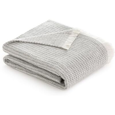 Todocama Extra weiche Baumwolldecke mit GOFRE-Design, Mehrzweck-Tagesdecke für Sofa, Bett, dekorativer Bezug und Fular Decke (Dunkelgrau, 120 x 180 cm) Todocama Extra weiche Baumwolldecke mit GOFRE-Design, Mehrzweck-Tagesdecke für Sofa, Bett, dekorativer Bezug und Fular Decke (Dunkelgrau, 120 x 180 cm)