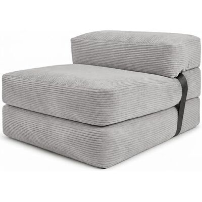 bananair Klappmatratze Schlafsessel mit abnehmbarem Bezug aus Cordstoff – Gästebett Klappbar, Futon Matratze Praktisch & Komfortabel, mit Schaumstoff Gepolstert (70 x 190 cm, Hellgrau) bananair Klappmatratze Schlafsessel mit abnehmbarem Bezug aus Cordstoff – Gästebett Klappbar, Futon Matratze Praktisch & Komfortabel, mit Schaumstoff Gepolstert (70 x 190 cm, Hellgrau)