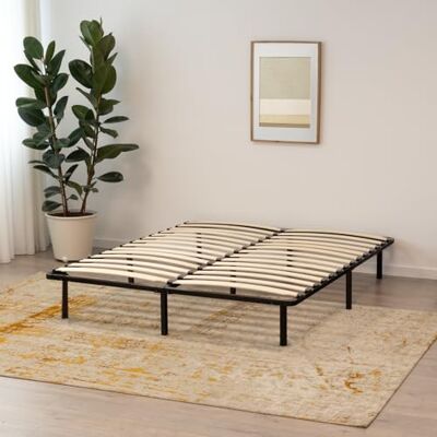 i-flair Metallbett mit Lattenrost NAMARA 140x190 cm Höhe: 28 cm, stabiles Gästebett mit Stauraum auf Füßen, geeignet für alle Matratzen Schwarz i-flair Metallbett mit Lattenrost NAMARA 140x190 cm Höhe: 28 cm, stabiles Gästebett mit Stauraum auf Füßen, geeignet für alle Matratzen Schwarz