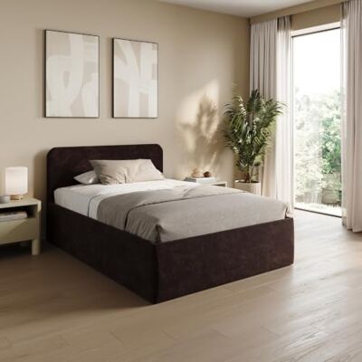 Home Collective Polsterbett mit Bettkasten und Lattenrost 100x200 Dunkelbraun Hohes Kopfteil. flexible Federleisten. weicher Micro-Velours. geräumiges Stauraumfach. Made in Germany Home Collective Polsterbett mit Bettkasten und Lattenrost 100x200 Dunkelbraun Hohes Kopfteil. flexible Federleisten. weicher Micro-Velours. geräumiges Stauraumfach. Made in Germany