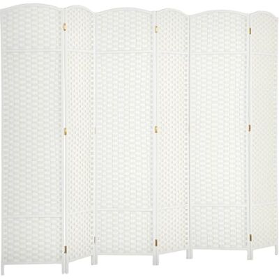 HOMCOM Paravent 6-teilig Raumteiler Faltbar Sichtschutz 240x170 cm Weiß Trennwand aus Kiefernholz, Raumtrenner, Stellwand, für Schlafzimmer Wohnzimmer HOMCOM Paravent 6-teilig Raumteiler Faltbar Sichtschutz 240x170 cm Weiß Trennwand aus Kiefernholz, Raumtrenner, Stellwand, für Schlafzimmer Wohnzimmer