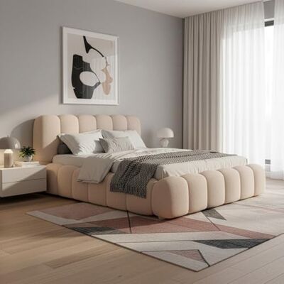 Juskys Polsterbett Catania Modernes Bubble Design, gepolstertes Kopfteil, stabile Kontruktion- 140 x 200 cm Beige Juskys Polsterbett Catania Modernes Bubble Design, gepolstertes Kopfteil, stabile Kontruktion- 140 x 200 cm Beige