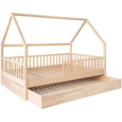 Ehrenkind ® Hausbett Buche Livo FSC Zertifiziert Kinderbett mit Rausfallschutz höhenverstellbar Massivholz Kinder Bett Hausbett 120x200 cm Natur mit Bettkasten Ehrenkind ® Hausbett Buche Livo FSC Zertifiziert Kinderbett mit Rausfallschutz höhenverstellbar Massivholz Kinder Bett Hausbett 120x200 cm Natur mit Bettkasten