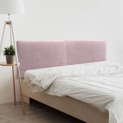 DHOME Kopfteil aus Kunstleder oder Stoff, Acualine, einfarbig, zweiteilig, 2-teilig, gepolstert, modernes Design, rosa Stoff, 210 cm (200 Bett) DHOME Kopfteil aus Kunstleder oder Stoff, Acualine, einfarbig, zweiteilig, 2-teilig, gepolstert, modernes Design, rosa Stoff, 210 cm (200 Bett)