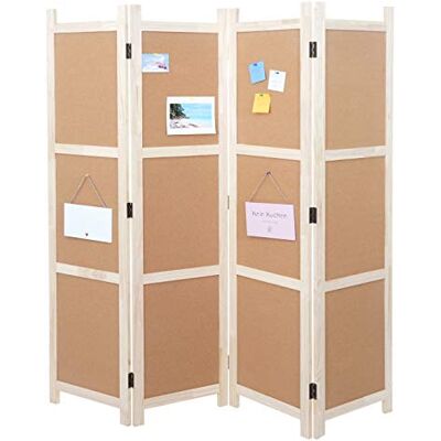 Mendler Paravent HWC-G52, Pinnwand Kork braun, 4 Panele 166x160cm Raumteiler, Trennwand, Sichtschutz Mendler Paravent HWC-G52, Pinnwand Kork braun, 4 Panele 166x160cm Raumteiler, Trennwand, Sichtschutz