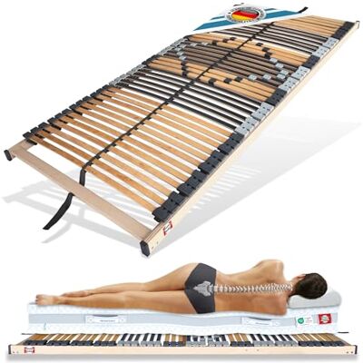 Matratzen Perfekt 7-Zonen Lattenrost 80x200cm 8,5 cm Hoch 42 Leisten Starr Fertig montiert Massivholz Buche regulierbare Schulterzone Made in Germany belastbar bis 250 kg Matratzen Perfekt 7-Zonen Lattenrost 80x200cm 8,5 cm Hoch 42 Leisten Starr Fertig montiert Massivholz Buche regulierbare Schulterzone Made in Germany belastbar bis 250 kg
