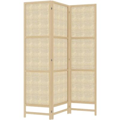 HOMCOM Paravent 3-teilig 135 x 180 cm Raumteiler aus PP Rattan Natur Trennwand, Faltbar, Raumtrenner, Sichtschutz, Stellwand, für Wohnzimmer HOMCOM Paravent 3-teilig 135 x 180 cm Raumteiler aus PP Rattan Natur Trennwand, Faltbar, Raumtrenner, Sichtschutz, Stellwand, für Wohnzimmer