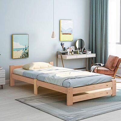 BTM Massivholzbett in Kiefer 90x200 cm, Einzelbett BTM Massivholzbett in Kiefer 90x200 cm, Einzelbett