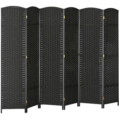 HOMCOM Paravent 6-teilig Raumteiler Faltbar Sichtschutz 240x170 cm Schwarz Trennwand aus Kiefernholz, Raumtrenner, Stellwand, für Schlafzimmer Wohnzimmer HOMCOM Paravent 6-teilig Raumteiler Faltbar Sichtschutz 240x170 cm Schwarz Trennwand aus Kiefernholz, Raumtrenner, Stellwand, für Schlafzimmer Wohnzimmer