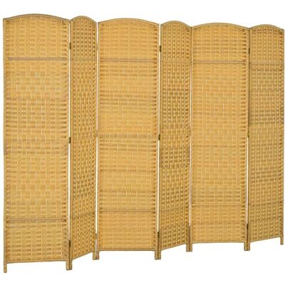 HOMCOM Paravent 6-Teilig 270 x 180 cm Faltbar Raumteiler Natur Trennwand, Raumtrenner, Stellwand, Sichtschutz, für Wohnzimmer, Innen HOMCOM Paravent 6-Teilig 270 x 180 cm Faltbar Raumteiler Natur Trennwand, Raumtrenner, Stellwand, Sichtschutz, für Wohnzimmer, Innen