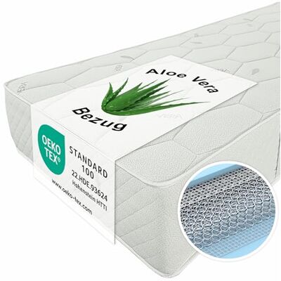 Matratzen Perfekt Federkernmatratze Smaragd 100x200 H4 27 cm hoch Bandscheibengerechter Bonellfederkern Aloe-Vera-Bezug belastbar bis 120 kg Matratzen Perfekt Federkernmatratze Smaragd 100x200 H4 27 cm hoch Bandscheibengerechter Bonellfederkern Aloe-Vera-Bezug belastbar bis 120 kg