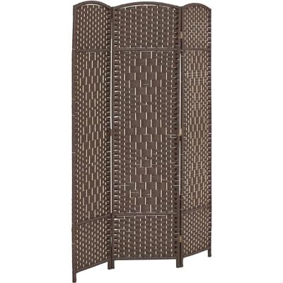 HOMCOM Paravent 3-teilig 135 x 180 cm Raumteiler Trennwand, Faltbar Raumtrenner Stellwand Sichtschutz für Wohnzimmer Braun HOMCOM Paravent 3-teilig 135 x 180 cm Raumteiler Trennwand, Faltbar Raumtrenner Stellwand Sichtschutz für Wohnzimmer Braun