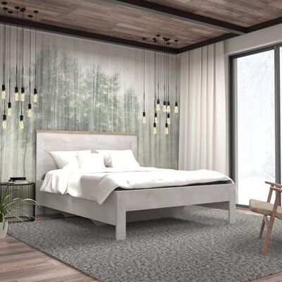 Forte Duro Bett 160 165, Bett im Landhausstil, Holzwerkstoff, Pinie Weiß Holzdekor/Antikeiche Holzdekor, 162,1 cm breit x 110 cm hoch x 196,5 cm tief Forte Duro Bett 160 165, Bett im Landhausstil, Holzwerkstoff, Pinie Weiß Holzdekor/Antikeiche Holzdekor, 162,1 cm breit x 110 cm hoch x 196,5 cm tief