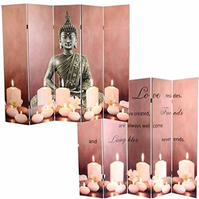 Mendler LED-Paravent Buddha 180x200cm 15 LEDs Trennwand, Raumteiler, Timer, netzbetrieben Mendler LED-Paravent Buddha 180x200cm 15 LEDs Trennwand, Raumteiler, Timer, netzbetrieben