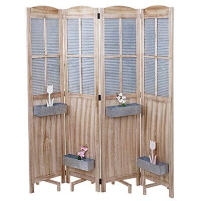 Mendler Paravent HWC-D26 Pflanzkörbe Holz Metall 170x161x29cm Raumteiler, Trennwand, spanische Wand, Sichtschutz Mendler Paravent HWC-D26 Pflanzkörbe Holz Metall 170x161x29cm Raumteiler, Trennwand, spanische Wand, Sichtschutz