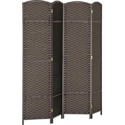 HOMCOM Paravent 4-teilig Raumteiler Faltbar Sichtschutz 160x170 cm Braun Trennwand aus Kiefernholz, Raumtrenner, Stellwand, für Schlafzimmer Wohnzimmer HOMCOM Paravent 4-teilig Raumteiler Faltbar Sichtschutz 160x170 cm Braun Trennwand aus Kiefernholz, Raumtrenner, Stellwand, für Schlafzimmer Wohnzimmer