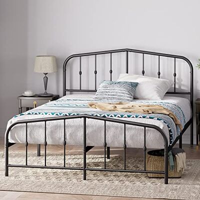 Zinus Heidi Bett 135 x 190 cm – Höhe 31 cm mit Stauraum unter dem Bett – Bettrahmen aus Metall mit Kopf- und Fußteil – Schwarz Zinus Heidi Bett 135 x 190 cm – Höhe 31 cm mit Stauraum unter dem Bett – Bettrahmen aus Metall mit Kopf- und Fußteil – Schwarz