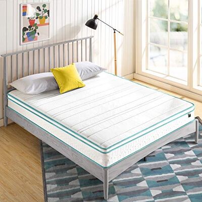 Zinus Hybrid-Federkernmatratze mit Memory-Schaum Euro Top Taschenfederkernmatratze Grüner Tee Schaum 180 x 200 cm Höhe 20 cm Rollmatratze Oeko-TEX Zertifiziert Zinus Hybrid-Federkernmatratze mit Memory-Schaum Euro Top Taschenfederkernmatratze Grüner Tee Schaum 180 x 200 cm Höhe 20 cm Rollmatratze Oeko-TEX Zertifiziert