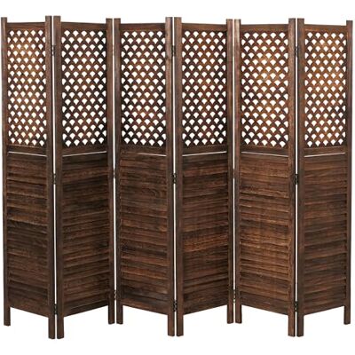 Mendler Paravent HWC-A84, Ornamente 170x245cm braun Raumteiler, Trennwand, Sichtschutz Mendler Paravent HWC-A84, Ornamente 170x245cm braun Raumteiler, Trennwand, Sichtschutz