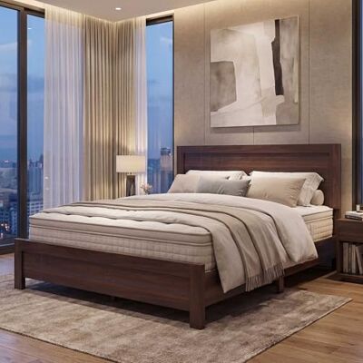 Mendler Queen Size Bett HWC-P44 160x200cm Walnuss-Optik Doppelbett, Bettgestell, mit Lattenrost Mendler Queen Size Bett HWC-P44 160x200cm Walnuss-Optik Doppelbett, Bettgestell, mit Lattenrost
