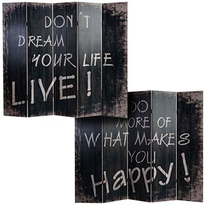 Mendler Foto-Paravent Vintage, Paravent Raumteiler Trennwand 180x200cm, Spruch Mendler Foto-Paravent Vintage, Paravent Raumteiler Trennwand 180x200cm, Spruch