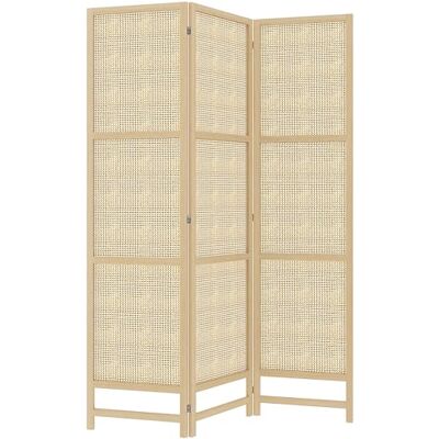 HOMCOM Paravent 3-teilig 135 x 180 cm Raumteiler aus PP Rattan Natur Trennwand, Faltbar, Raumtrenner, Sichtschutz, Stellwand, für Wohnzimmer HOMCOM Paravent 3-teilig 135 x 180 cm Raumteiler aus PP Rattan Natur Trennwand, Faltbar, Raumtrenner, Sichtschutz, Stellwand, für Wohnzimmer