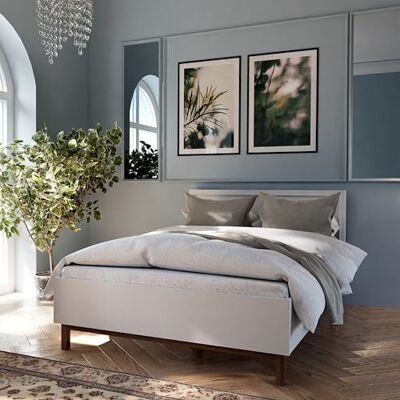 Forte PENKRIDGE Bett, Liegefläche 140 x 190 cm, Holzwerkstoff, Schlafzimmer, Landhausstil, Secret Grey Schlammeiche Holzdekor, 141,4 cm breit x 95,5 cm hoch x 197,5 cm tief Forte PENKRIDGE Bett, Liegefläche 140 x 190 cm, Holzwerkstoff, Schlafzimmer, Landhausstil, Secret Grey Schlammeiche Holzdekor, 141,4 cm breit x 95,5 cm hoch x 197,5 cm tief