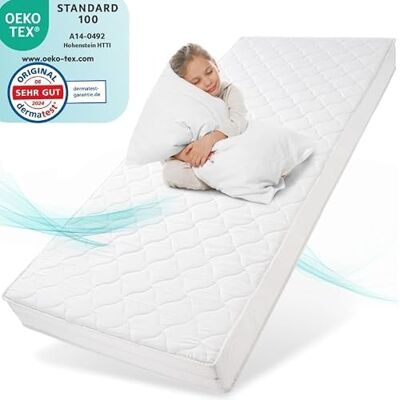 Sun Garden Kindermatratze 90x200 cm H2, Oeko Tex 100 Zertifiziert Matratze für Kinderbett, Bezug waschbar, Optimale Matratze für Kinder, Bezug mit Funktionsfaser-Versteppung, P1440 ComfortPur Sun Garden Kindermatratze 90x200 cm H2, Oeko Tex 100 Zertifiziert Matratze für Kinderbett, Bezug waschbar, Optimale Matratze für Kinder, Bezug mit Funktionsfaser-Versteppung, P1440 ComfortPur