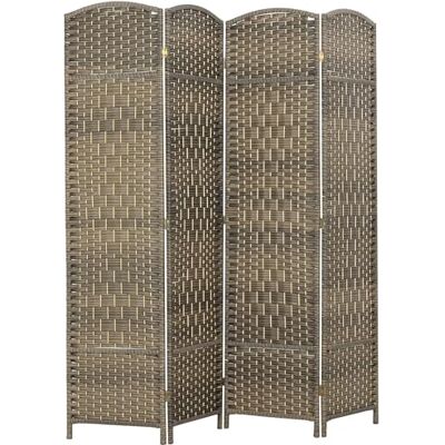 HOMCOM Paravent 4-Teilig 180 x 180 cm Faltbar Raumteiler Waschschwarz Trennwand, Raumtrenner, Stellwand, Sichtschutz, für Wohnzimmer, Innen HOMCOM Paravent 4-Teilig 180 x 180 cm Faltbar Raumteiler Waschschwarz Trennwand, Raumtrenner, Stellwand, Sichtschutz, für Wohnzimmer, Innen
