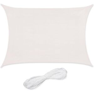 Relaxdays Sonnensegel rechteckig, 2 x 4 m, HDPE-Gewebe, UV-stabilisiert, konkav, Garten Segeltuch mit Spannseilen, weiß Relaxdays Sonnensegel rechteckig, 2 x 4 m, HDPE-Gewebe, UV-stabilisiert, konkav, Garten Segeltuch mit Spannseilen, weiß