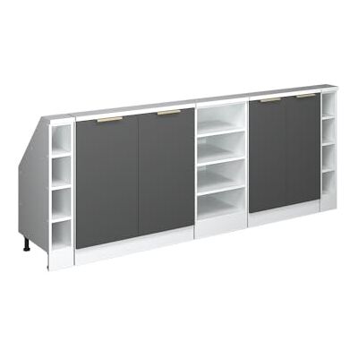 Vicco Dachschrägenschrank-Set Rion, Anthrazit-Gold/Weiß B210 x T46 cm, 5er Set, platzsparend für Dachschrägen Vicco Dachschrägenschrank-Set Rion, Anthrazit-Gold/Weiß B210 x T46 cm, 5er Set, platzsparend für Dachschrägen