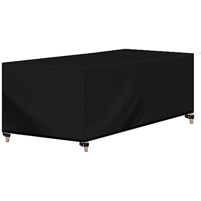 WOLTU Abdeckung für Gartenmöbel, Rechteckig 180x120x74 cm, Abdeckhaube aus 420D Oxford Gewebe, Wasserdicht Abdeckplane UV-Beständig, Schutzhülle Plane für Möbelsets Gartentisch Sitzgruppe,Schwarz WOLTU Abdeckung für Gartenmöbel, Rechteckig 180x120x74 cm, Abdeckhaube aus 420D Oxford Gewebe, Wasserdicht Abdeckplane UV-Beständig, Schutzhülle Plane für Möbelsets Gartentisch Sitzgruppe,Schwarz